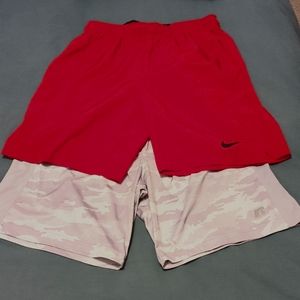 Men's Set Athletic Shorts Medium Red Nike &  Gray White Camo